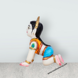 Crawling Radha Murti - 5.5 x 4 Inches | Marble Murti/ Coloured Radha Idol for Pooja & Table Top - Retail Maharaj