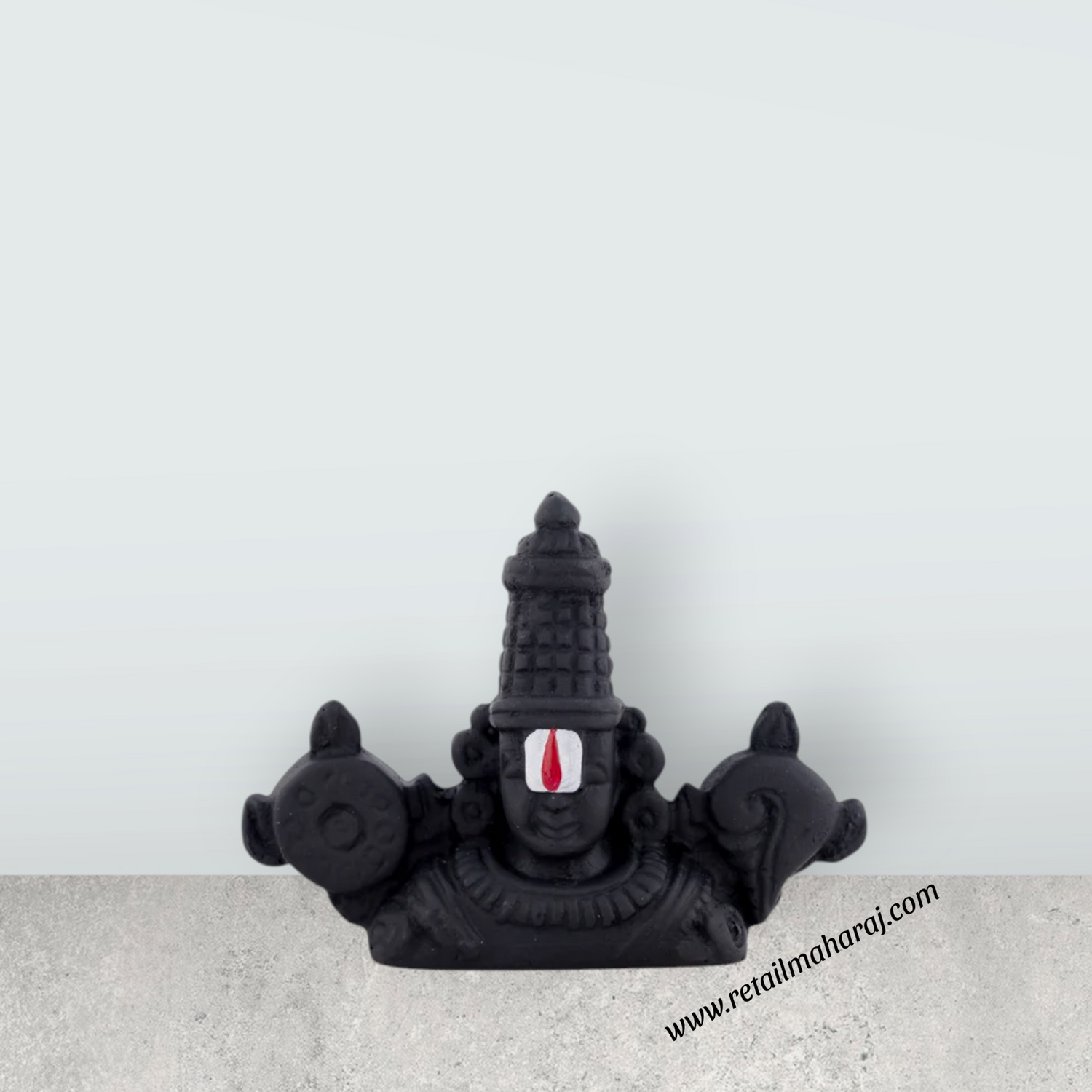 Balaji Murti - 2.5 x 3 Inches | Resin & Black Colour Perumal Statue/ Double Side Venkateswara Swamy Idol for Car - Retail Maharaj