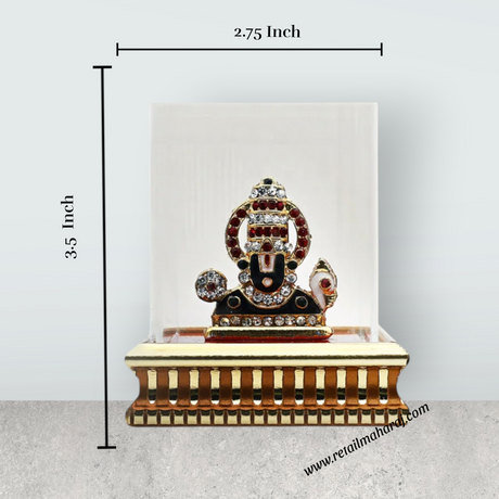 Balaji Murti - 3.5 x 2.75 Inches | Lucky Perumal Statue/ Multicolour Stone Balaji Idol With Dhoom for Table Topcccccccccccccccccccccc - Retail Maharaj