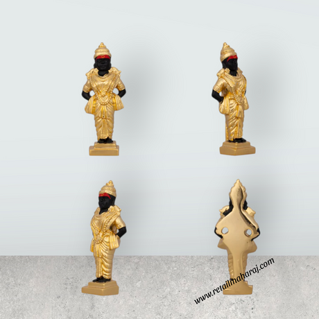 Panduranga Rukmini Pair - 4 x 1.5 Inches | Ceramic Sculpture/ Rukmini Panduranga/ Panduranga And Rukmini for Pooja - Retail Maharaj