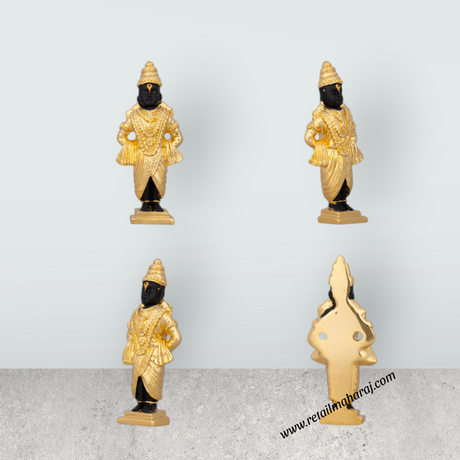 Panduranga Rukmini Pair - 4 x 1.5 Inches | Ceramic Sculpture/ Rukmini Panduranga/ Panduranga And Rukmini for Pooja - Retail Maharaj