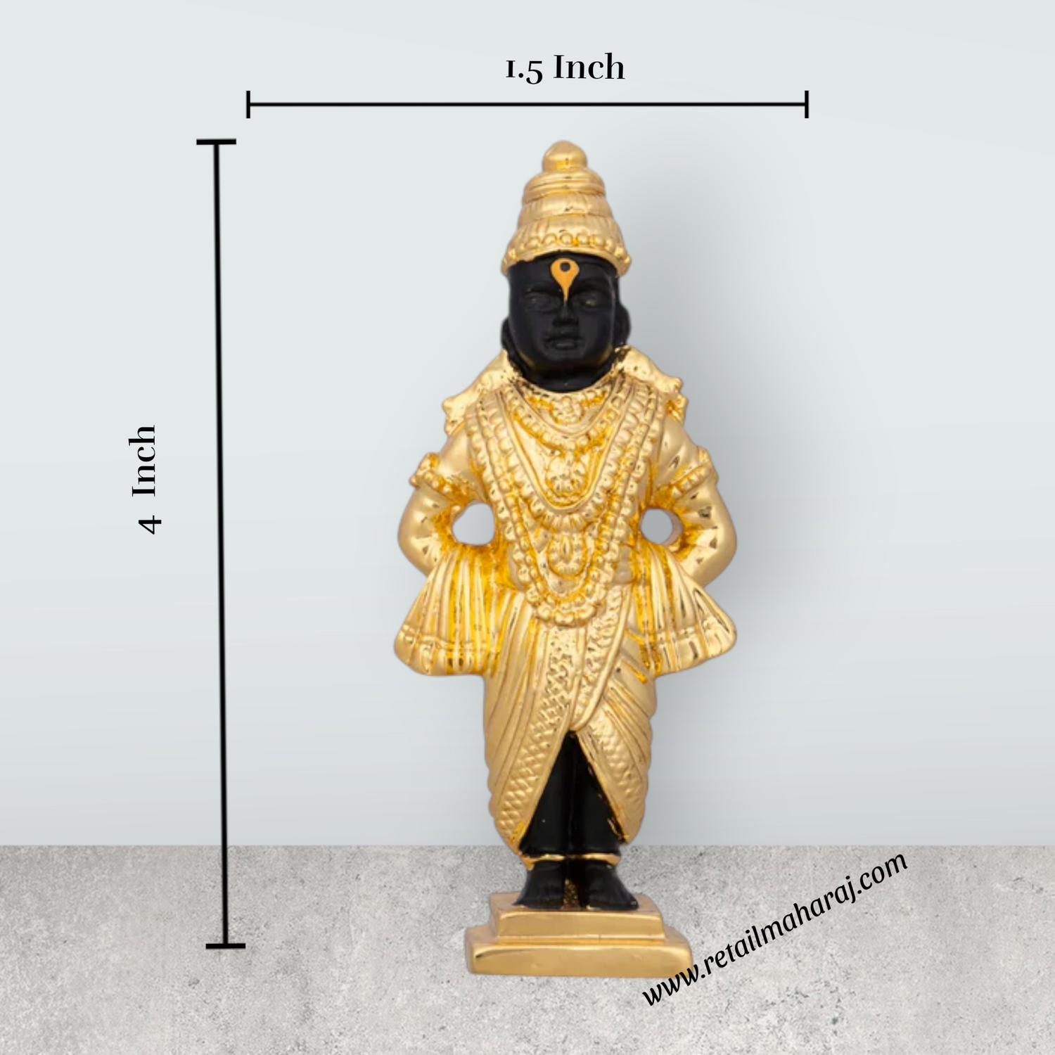 Panduranga Rukmini Pair - 4 x 1.5 Inches | Ceramic Sculpture/ Rukmini Panduranga/ Panduranga And Rukmini for Pooja - Retail Maharaj