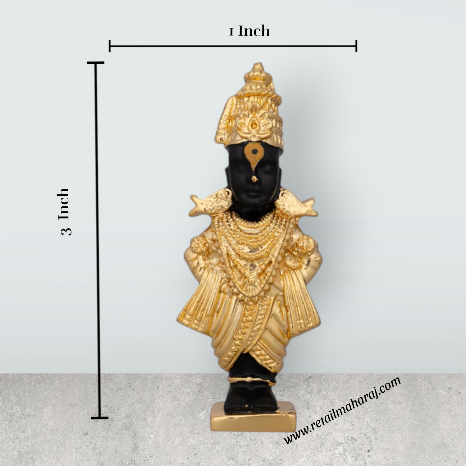 Panduranga Rukmini Pair - 3 x 1 Inches | Ceramic Sculpture/ Rukmini Panduranga/ Panduranga And Rukmini for Pooja - Retail Maharaj