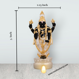 Balaji Standing On Lotus Murti - 5 x 2.25 Inches | Resin Statue/ Silver Polish Venkateswara Swamy Idol for Pooja - Retail Maharaj