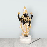 Balaji Standing On Lotus Murti - 5 x 2.25 Inches | Resin Statue/ Silver Polish Venkateswara Swamy Idol for Pooja - Retail Maharaj