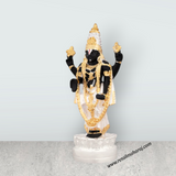 Balaji Standing On Lotus Murti - 5 x 2.25 Inches | Resin Statue/ Silver Polish Venkateswara Swamy Idol for Pooja - Retail Maharaj