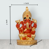 Ganesh Murti - 3 x 2 Inches | Ceramic Sculpture/ Ganpati Murti/ Vinayaka Statue for Pooja/ 75 Gms Approx - Retail Maharaj