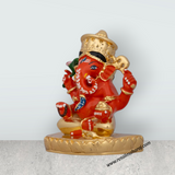 Mukut Ganesh Murti - 3 x 2 Inches | Ceramic Sculpture/ Vinayaka Statue/ Ganpati Idol for Pooja/ 85 Gms Approx - Retail Maharaj