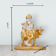 Cow Krishna Murti - 3 x 2.5 Inches | Krishna Statue/ Ceramic Sculpture for Pooja/ 70 Gms Approx - Retail Maharaj