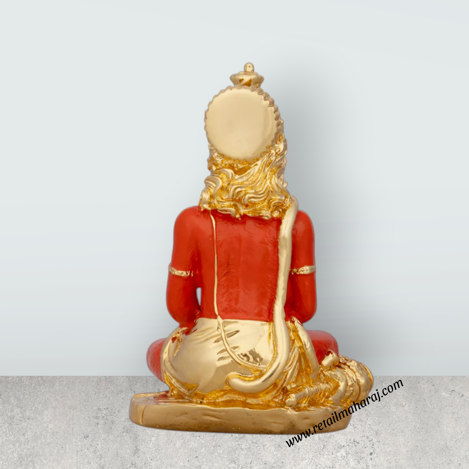 Anjaneya Statue - 5 x 3 Inches | Ceramic Sculpture/ Hanuman Statue for Pooja/ 230 Gms Approx - Retail Maharaj