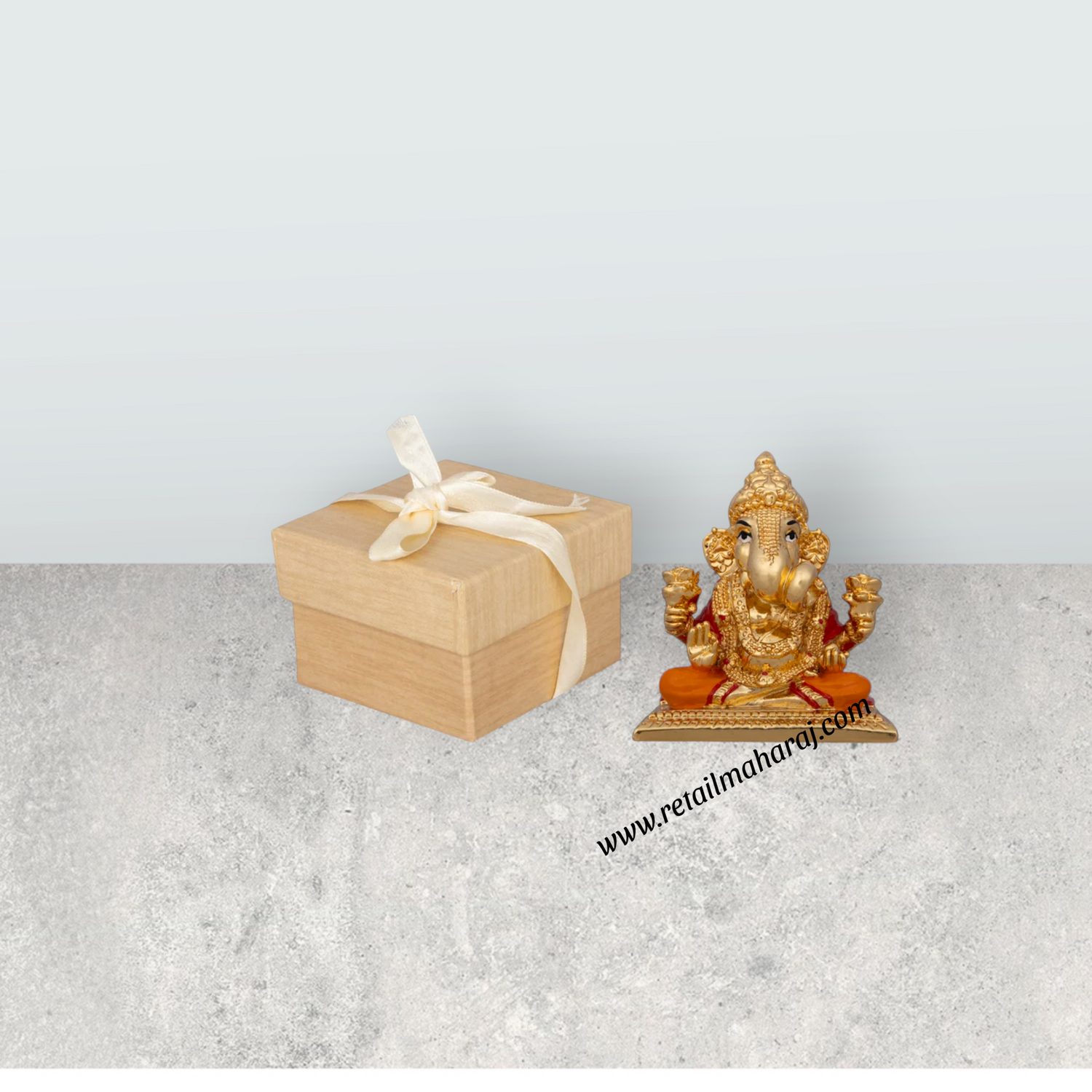 Ganesh Murti - 3 x 2.5 Inches | Ceramic Sculpture/ Ganpati Murti/ Vinayaka Statue for Pooja/ 80 Gms Approx - Retail Maharaj