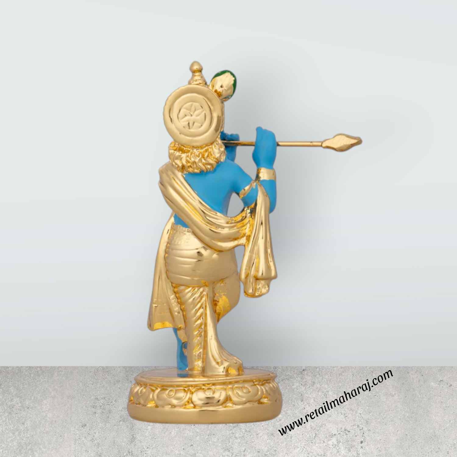 Flute Krishnan Statue - 4.5 x 1.5 Inches | Ceramic Sculpture/ Krishna Flute Statue for Pooja/ 90 Gms Approx - Retail Maharaj