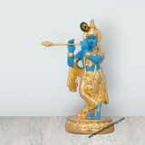 Flute Krishnan Statue - 4.5 x 1.5 Inches | Ceramic Sculpture/ Krishna Flute Statue for Pooja/ 90 Gms Approx - Retail Maharaj