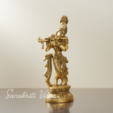 Lord Krishna Metal Statue – Decorative Showpiece for Home Temple & Pooja by Sanskriti Vibes | Glossy Finish - Retail Maharaj
