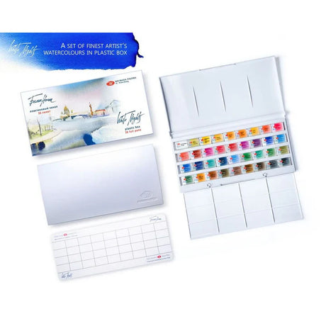 White Nights Artist's Watercolour Cake Set of 36 Pans for Professional Painting - Retail Maharaj