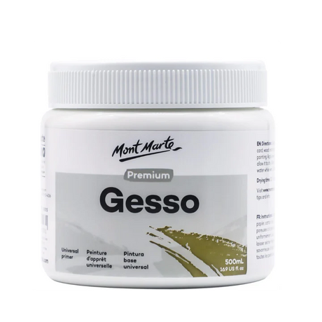 Mont Marte Gesso Universal Primer 500ml White - Retail Maharaj