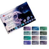 White Nights Granulating Watercolour 12 Full Pans Set - Retail Maharaj