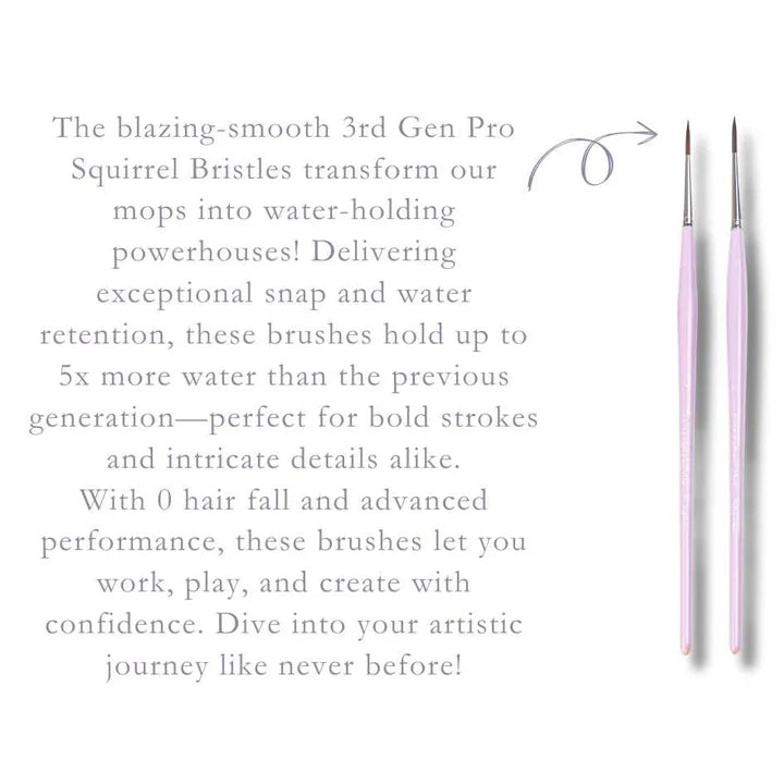 Retail Maharaj Short Liner Brush Set of 4 Lilac Mist Edition, Kolinsky Synthetic - Retail Maharaj