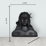 Black Shivan Murti - 4.5 x 5 Inches | Adiyogi / Shivalingam / Mahadev Statue / Decor for Home & Pooja - Retail Maharaj