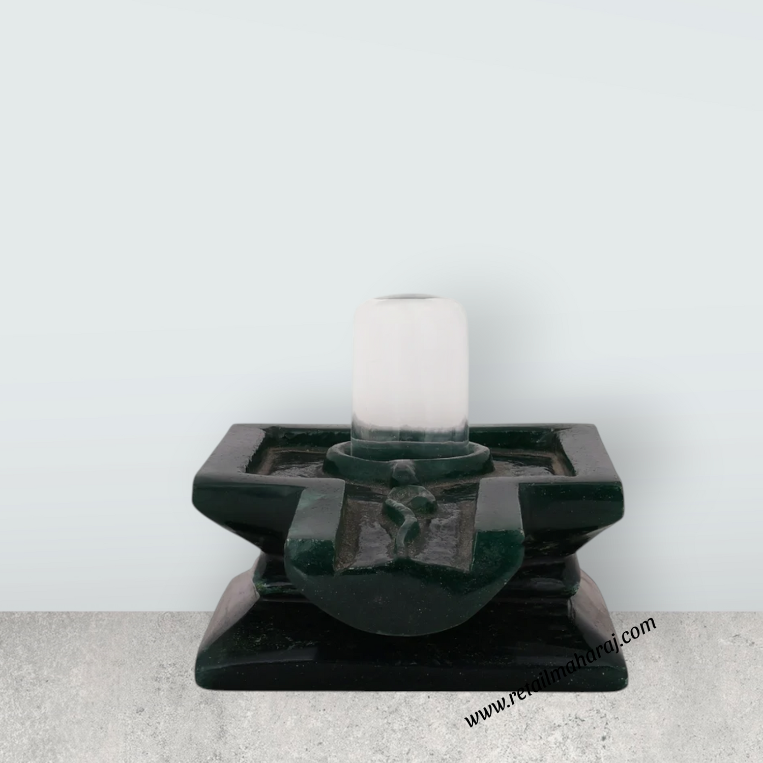 Banalingam - 3.5 x 5.5 Inches | Sphatik Banalinga With Zade Yoni / Shivling / Spatik Banalingam for Pooja - Retail Maharaj