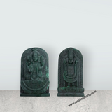 Thirupathi Balaji Padmavati Thayar Set - 7 x 4 Inches | Jade Semi Precious Idol / Tirupati Balaji Idol for Pooja - Retail Maharaj