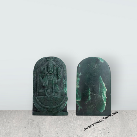 Thirupathi Balaji Padmavati Thayar Set - 7 x 4 Inches | Jade Semi Precious Idol / Tirupati Balaji Idol for Pooja - Retail Maharaj