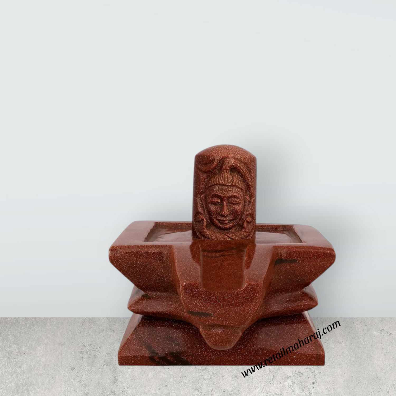 Shivling Murti - 4 x 5.5 Inches | Red Sunstone Idol / Shiv Ling Murti / Shiva Lingam Statue for Pooja - Retail Maharaj