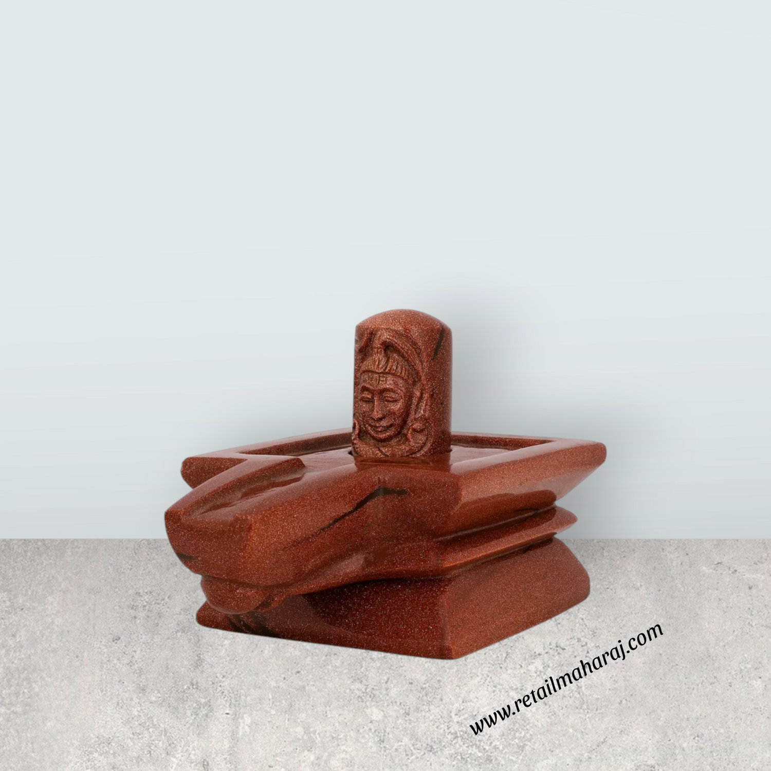 Shivling Murti - 4 x 5.5 Inches | Red Sunstone Idol / Shiv Ling Murti / Shiva Lingam Statue for Pooja - Retail Maharaj