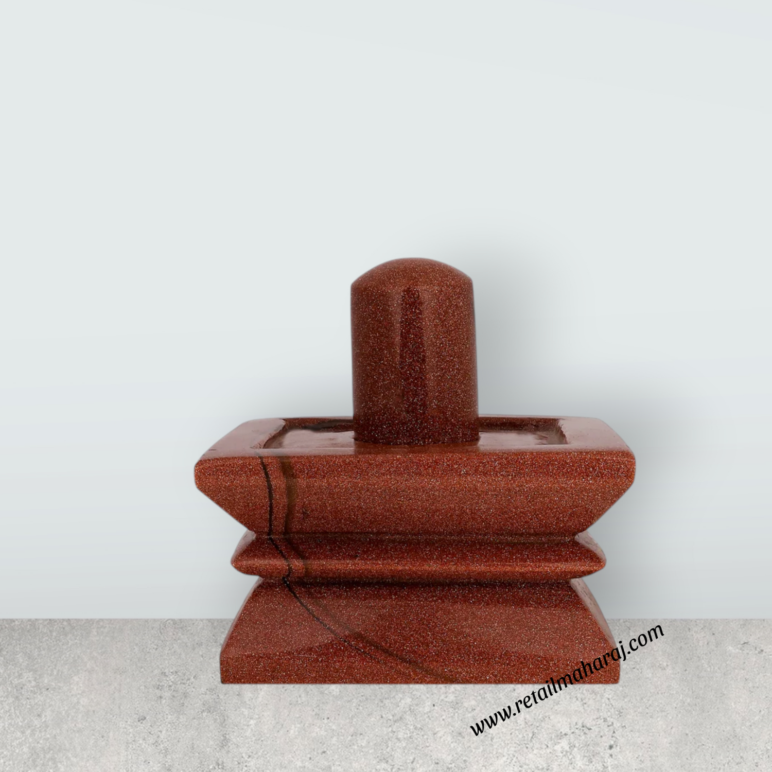 Shivling Murti - 4 x 5.5 Inches | Red Sunstone Idol / Shiv Ling Murti / Shiva Lingam Statue for Pooja - Retail Maharaj