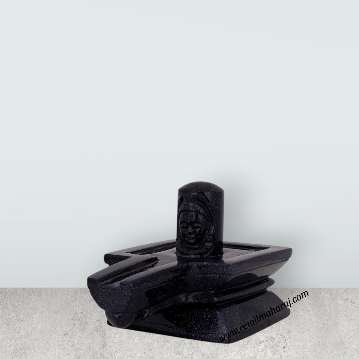 Shivling Murti - 4 x 6 Inches | Blue Sunstone Idol / Shiv Ling Murti / Shiva Lingam Statue for Pooja - Retail Maharaj
