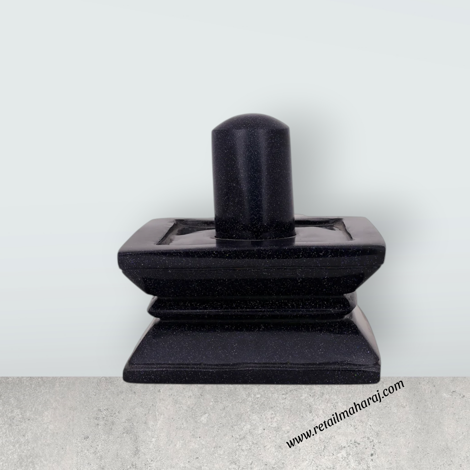 Shivling Murti - 4 x 6 Inches | Blue Sunstone Idol / Shiv Ling Murti / Shiva Lingam Statue for Pooja - Retail Maharaj