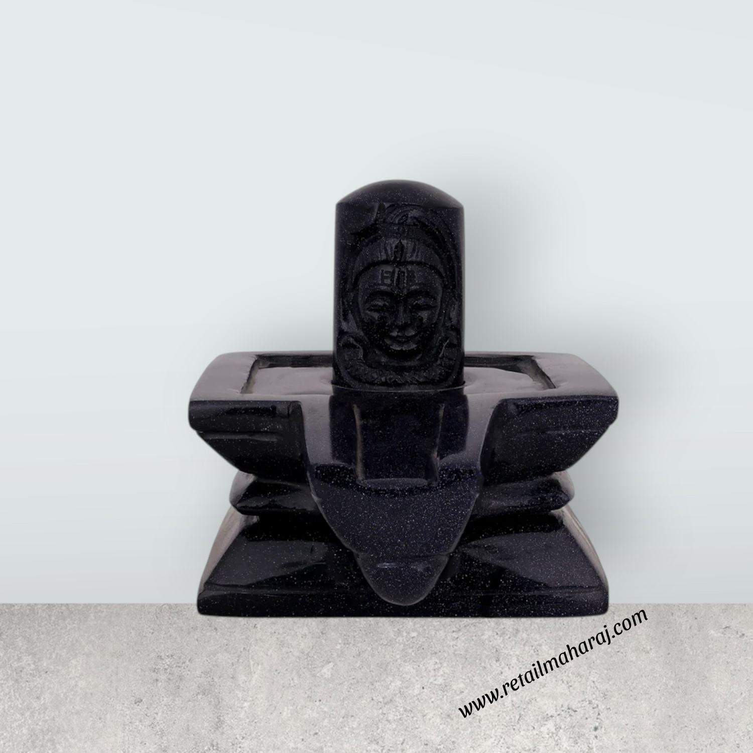 Shivling Murti - 4 x 6 Inches | Blue Sunstone Idol / Shiv Ling Murti / Shiva Lingam Statue for Pooja - Retail Maharaj