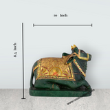 Nandi Murti - 8.5 x 10 Inches | Jade Green Idol / Nandi Statue / Nandi Bhagavan / NandiDeva / Decor for Pooja - Retail Maharaj