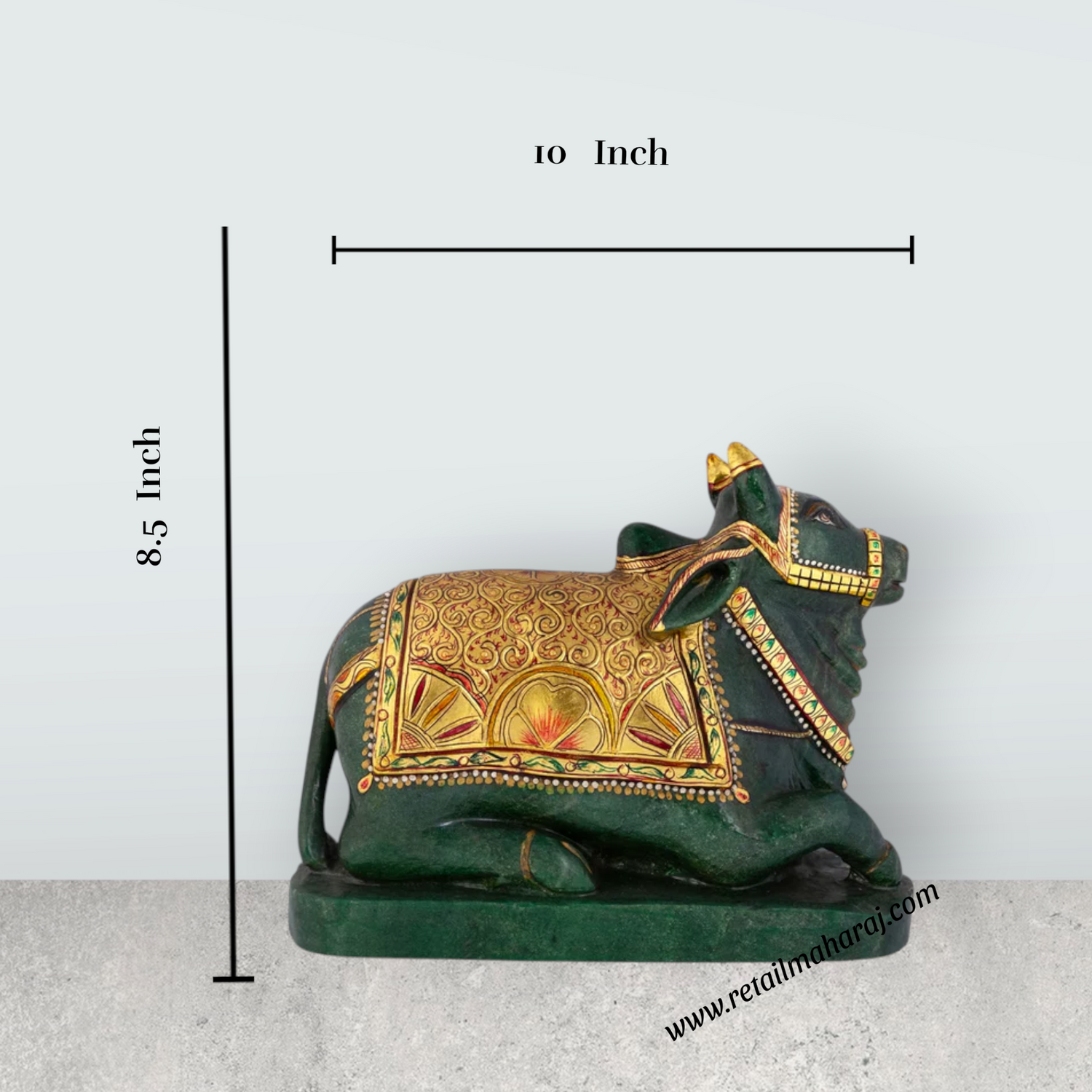 Krishna Standing On Kamal Base Murti - 7.5 x 5 Inches | Jade Statue / Semi Precious Idol / Decor for Home & Pooja - Retail Maharaj