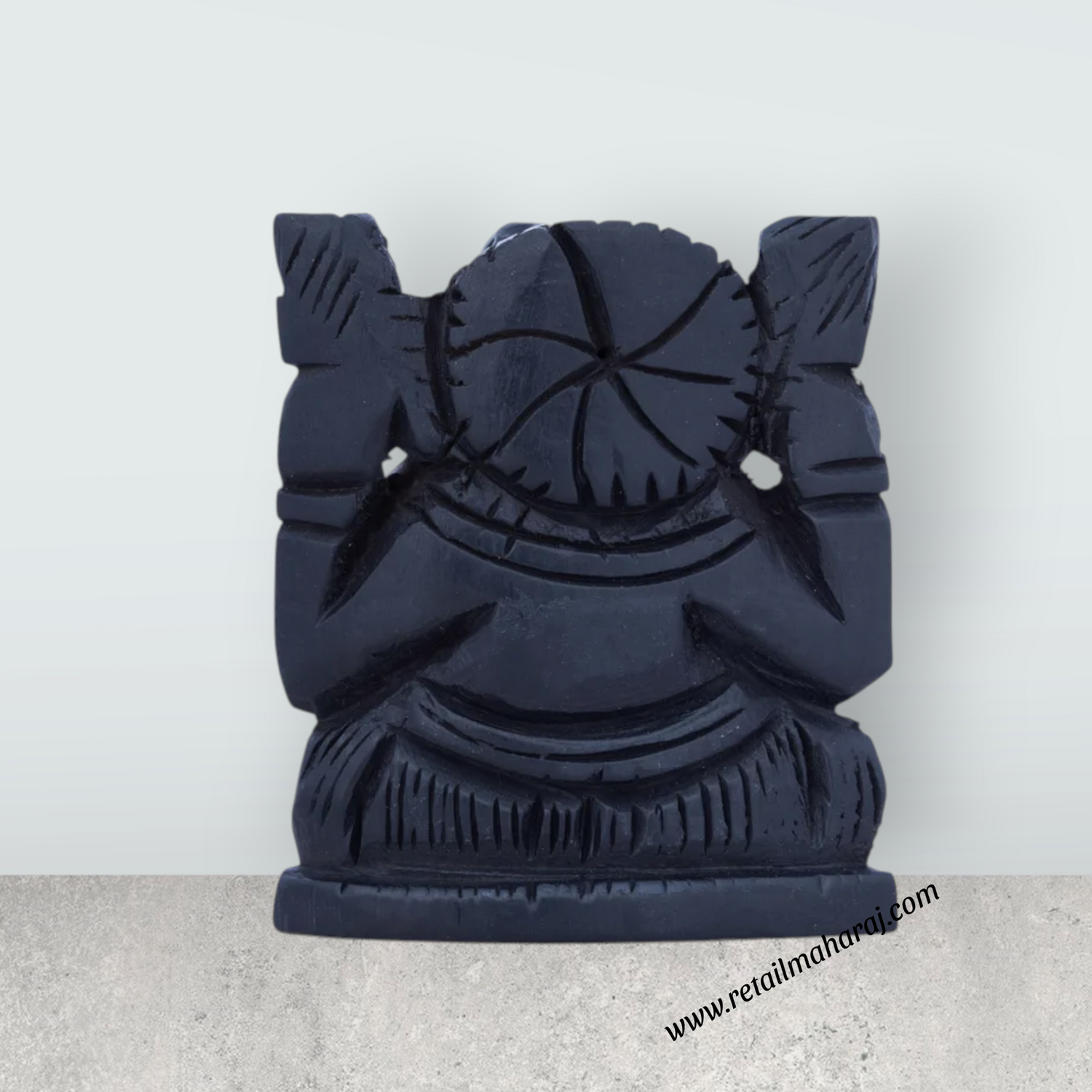 Ganesh Murti - 2 x 1.75 Inches | Karungali Statue/ Ebony Vinayaka Idol/ Ganpati Murti for Pooja - Retail Maharaj