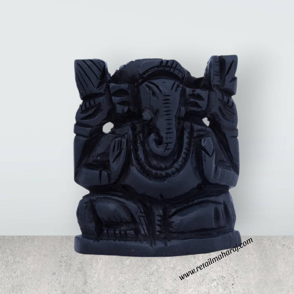 Ganesh Murti - 2 x 1.75 Inches | Karungali Statue/ Ebony Vinayaka Idol/ Ganpati Murti for Pooja - Retail Maharaj