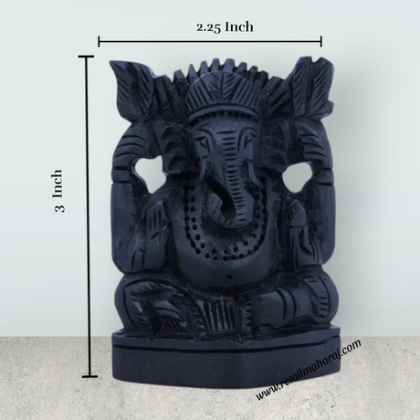 Ganesh Murti - 3 x 2.25 Inches | Karungali Statue/ Ebony Vinayaka Idol/ Ganpati Murti for Pooja - Retail Maharaj