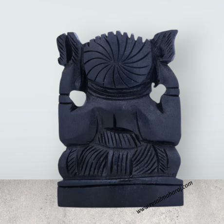 Ganesh Murti - 3 x 2.25 Inches | Karungali Statue/ Ebony Vinayaka Idol/ Ganpati Murti for Pooja - Retail Maharaj