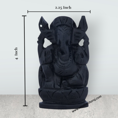 Ganesh Murti - 4 x 2.25 Inches | Karungali Statue/ Ebony Vinayaka Idol/ Ganpati Murti for Pooja - Retail Maharaj