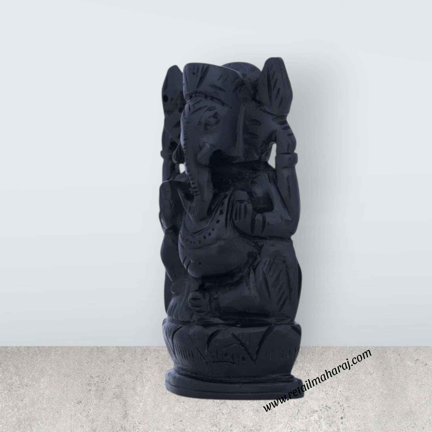 Ganesh Murti - 4 x 2.25 Inches | Karungali Statue/ Ebony Vinayaka Idol/ Ganpati Murti for Pooja - Retail Maharaj