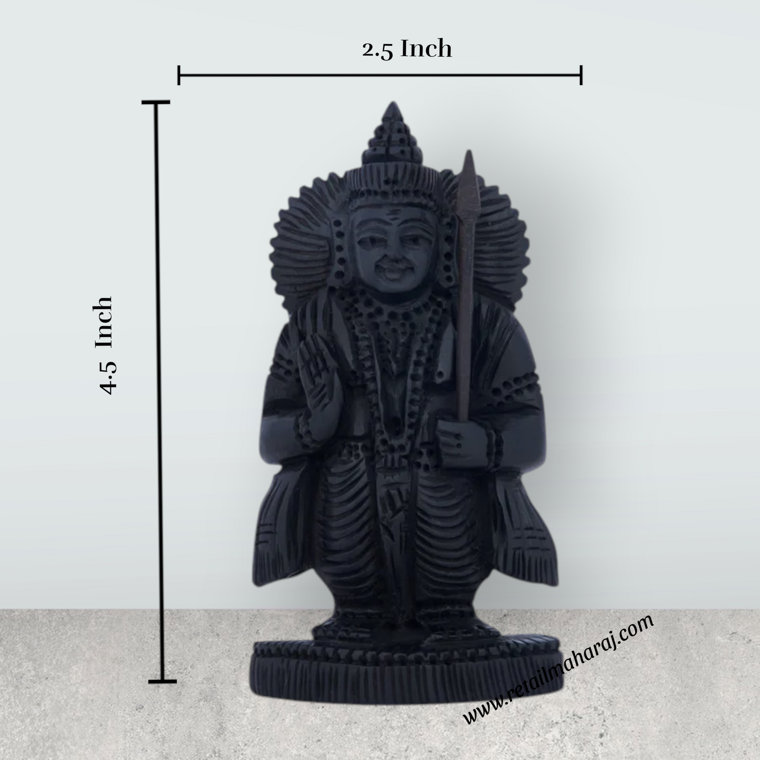 Murugan Statue - 4.5 x 2.5 Inches | Karungali Statue/ Ebony Murugan Idol for Pooja - Retail Maharaj