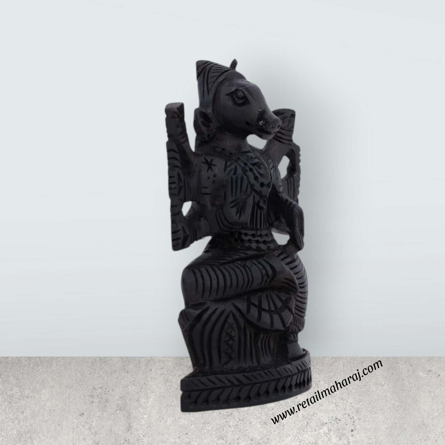 Varahi Amman Statue - 4.5 x 2.5 Inches | Karungali Statue/ Varahi Idol for Pooja/ 70 Gms Approx - Retail Maharaj