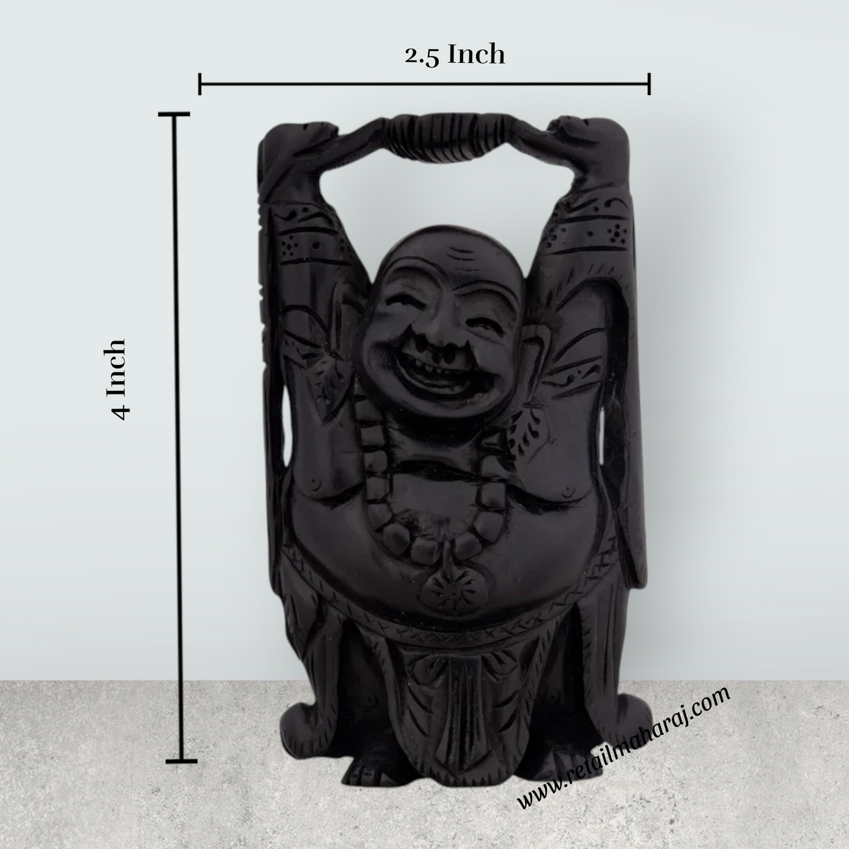 Kuberan Statue - 4 x 2.5 Inches | Karungali Statue/ Kubera Idol for Pooja/ 65 Gms Approx - Retail Maharaj