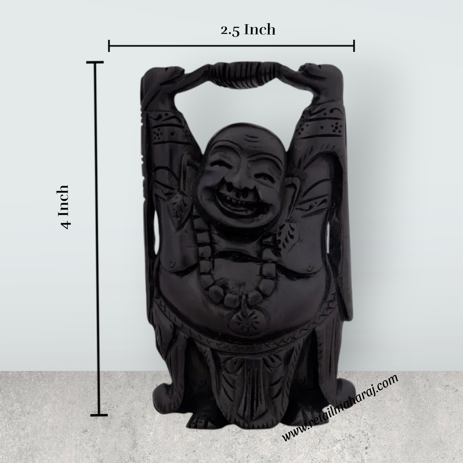 Kuberan Statue - 4 x 2.5 Inches | Karungali Statue/ Kubera Idol for Pooja/ 65 Gms Approx - Retail Maharaj