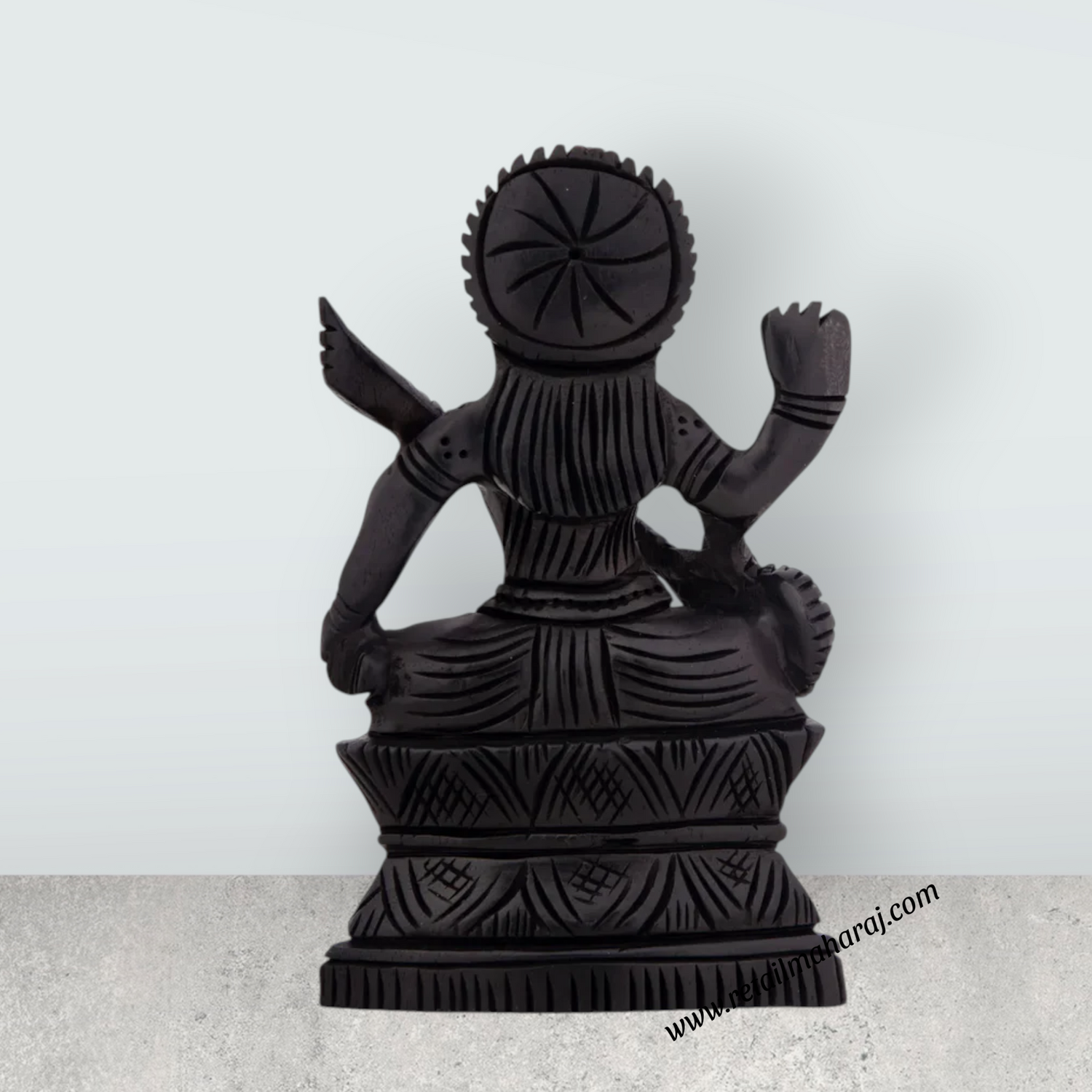 Saraswati Murti - 4 x 2.5 Inches | Karungali Statue/ Saraswathy Idol for Pooja/ 50 Gms Approx - Retail Maharaj