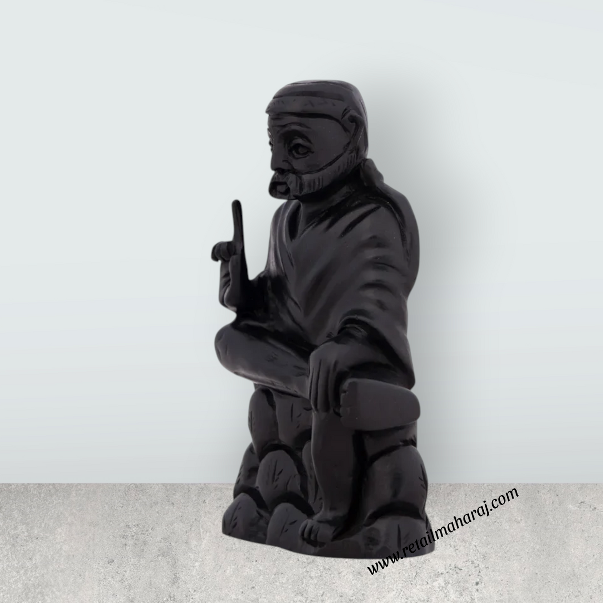 Sai Baba Statue - 4 x 2.5 Inches | Karungali Statue/ Sai Baba Vigraham for Pooja/ 80 Gms Approx - Retail Maharaj