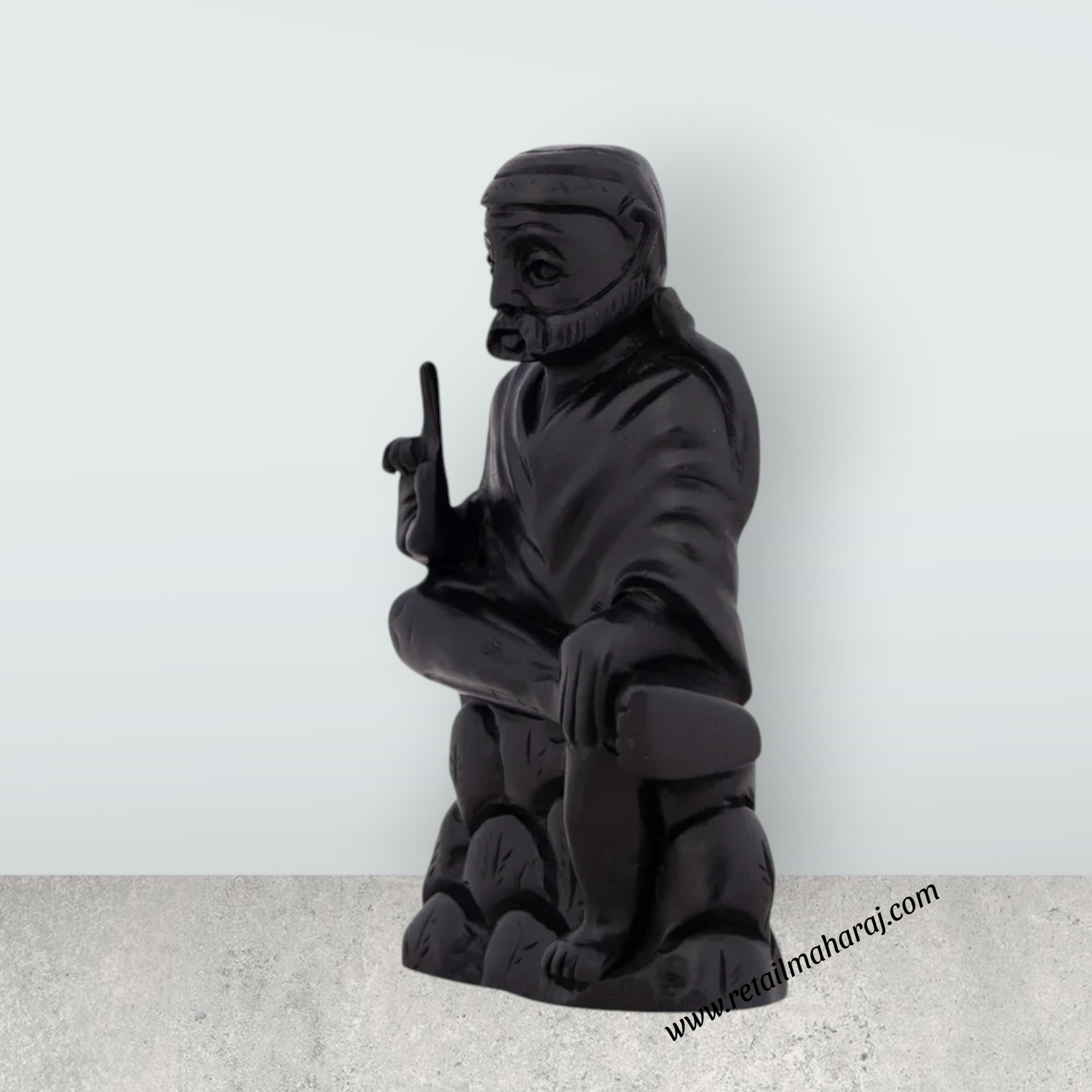 Sai Baba Statue - 4 x 2.5 Inches | Karungali Statue/ Sai Baba Vigraham for Pooja/ 80 Gms Approx - Retail Maharaj