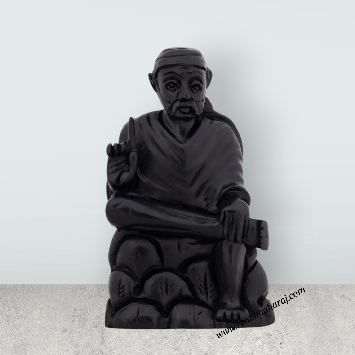 Sai Baba Statue - 4 x 2.5 Inches | Karungali Statue/ Sai Baba Vigraham for Pooja/ 80 Gms Approx - Retail Maharaj