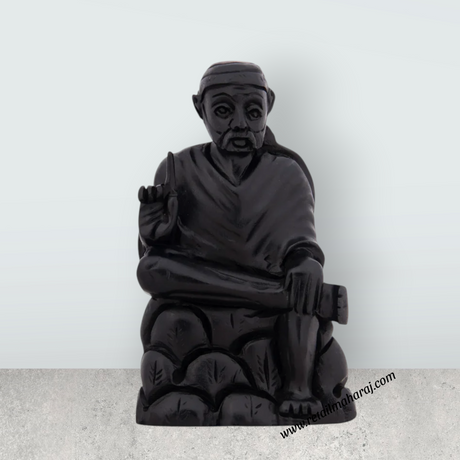 Sai Baba Statue - 4 x 2.5 Inches | Karungali Statue/ Sai Baba Vigraham for Pooja/ 80 Gms Approx - Retail Maharaj