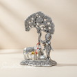 Metal Krishna Idol with Kamdhenu Cow Standing Under Tree – Decorative Showpiece Figurine for Pooja & Home Temple by Sanskriti Vibes | Glossy Finish - Retail Maharaj